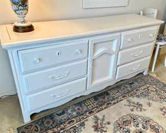 53. $195 White painted Dresser 9 drawers Kenlea Craft from VA 64”L x 18”D x 29"H 