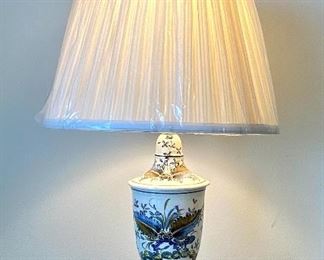 54. Pair of Porcelain lamps 26”H x 15”W – damage neck on one 	$90 As is 