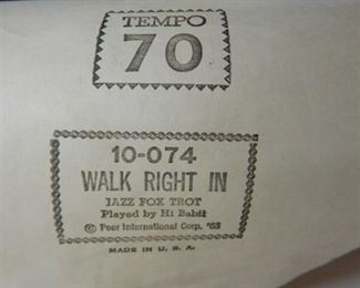 Player Piano Roll "Walk Right In"