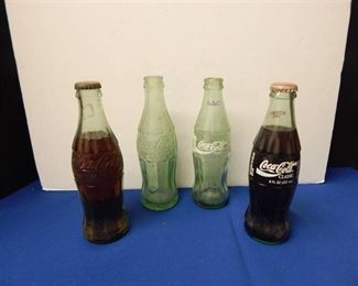4 Vintage Coke Bottles