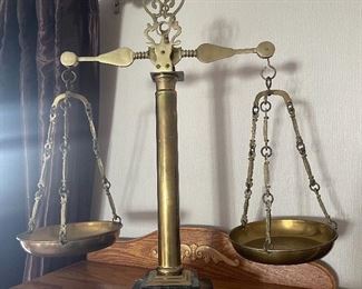 Large Brass Decor Scales