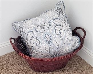Show pillow in basket.