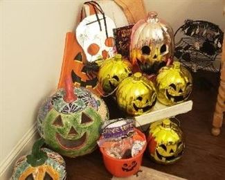 Halloween decorations including ceramic pumpkins, lighted pumpkins, pumpkin carving kit and more!