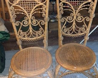 Victorian natural wicker chairs by Haywood Wakefield!
