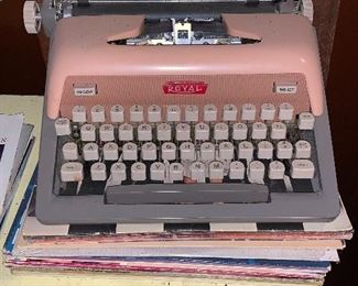 Classic vintage Royal typewriter with a fabulously fun pinkish/copperish color!
