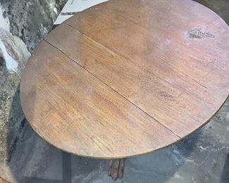 Oak table with claw feet cut down to coffee table height!