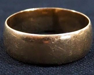 18K Gold Wedding Band, Size 9-1/2, Approx 6.0 g