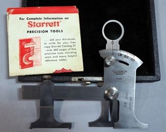 Vintage Brookstone Abney Level #2284 In Original Box,  Starrett Cutter Clearance Gage #459 And Texas Instruments Calculator #SR-11