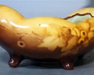 Footed Porcelain Bowl, Painted Bavarian China Pitcher, Antique Amber Glass Globe Mason Jar, Oil Lamp And More