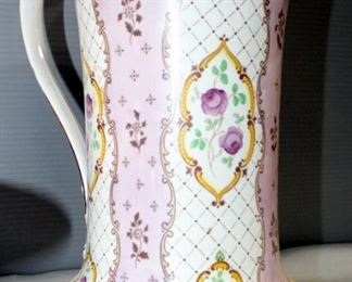 MiddlePort Pottery Burleighware Pitcher, 11" High And Smith Phillip Semi Porcelain Wash Basin, 16" Diameter