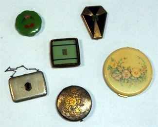 Vintage Compact Collection, Various Styles And Sizes, Qty 6