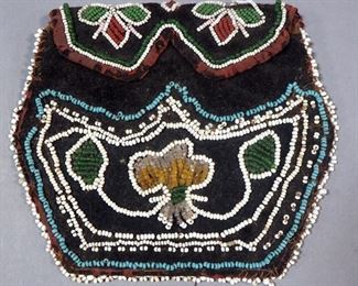 Vintage Hand-Made Native American Handbags, Qty 2, 4.5" x 5", 5" x 6", And Woven Bead Bag, 5.5" x 3.5"