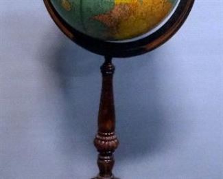 New Peerless 12" Library Globe On Wood Stand