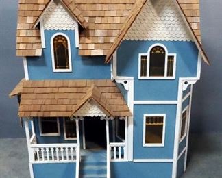 Vintage Doll House With Bedrooms, 27" High x 26" Wide x 18" Deep