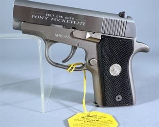 Colt Pony Pocketlite .380 Auto Pistol SN# NR05187, Never Fired, With Paperwork, In Hard Case