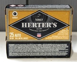 Herter's .25 Auto Ammo, Approx 100 Rds