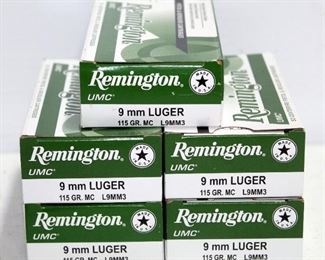 Remington 9mm Luger Ammo, Approx 250 Rds