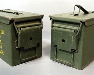 Metal Military 50cal Ammo Cans, Qty 2