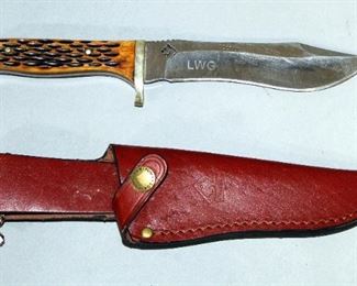Puma SGB Buffalo Hunter Fixed Blade Knife, 5.5" Blade, In Leather Sheath