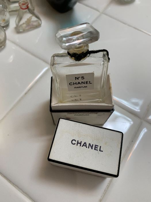Vintage Chanel #5 and other perfume bottles
