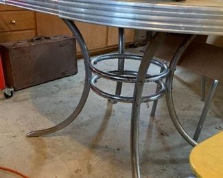 Vintage chrome and yellow table