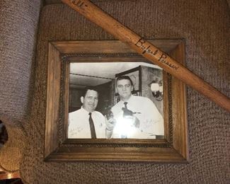 Autographed photo and bat by Buford Pusser 
