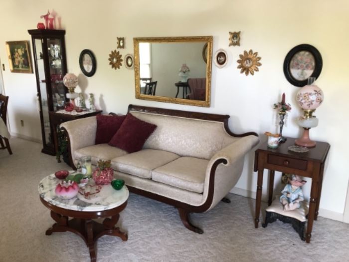 Home is filled with vintage and antique furniture, glassware and collectibles.   Jewelry is also available. 