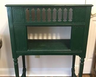 Emerald Green Antique Radio Cabinet