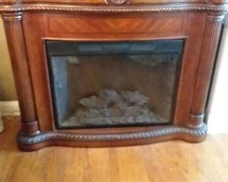 Large Electric Fireplace with Beautiful Inlaid Design