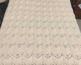 Homemade Lace Ripple Crocheted Afghan