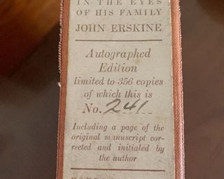 1930 Uncle Sam by John Erskine, In The Eyes Of His Family, limited edition signed. With dust cover. 