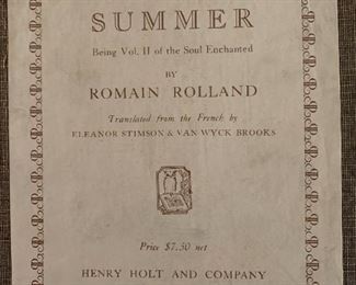 1926 Summer by Romain Rolland, limited edition signed & numbered. Dust cover and slipcase.  