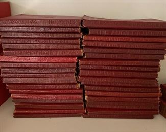 Luxart "Little leather Library" Red Leather 1920's.