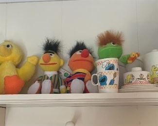 Bert and Ernie, vintage Sesame Street Tea Set. 