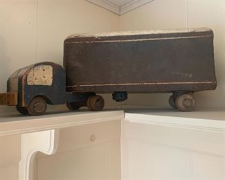 Vintage toy truck and trailer. 