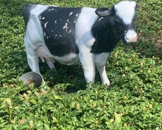 Med size cow, garden statue, very heavy. 34” tall. 