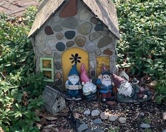 Little gnomes and cottage. 