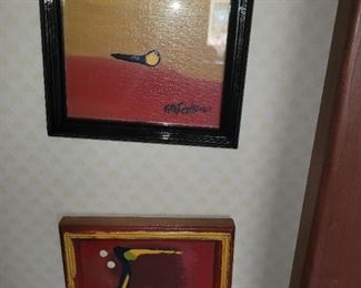 $25.00, Peterman on wood pair 6 x 6"