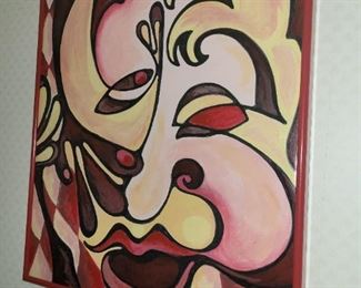 $40.00, Jester 14 x 16" acrylic Pat Serresseque