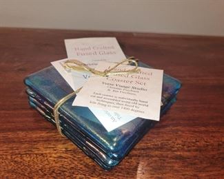 $10.00, Freeburn fused glass coasters