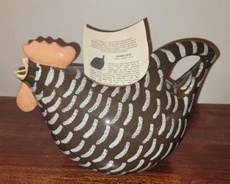 $15.00, New Guinea Quail pitcher 11"