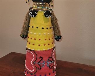 $30.00, Beaded African woman 11"
