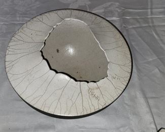 $125.00, MCM Horse Hair Raku 11 x 5" signed Grayton ?