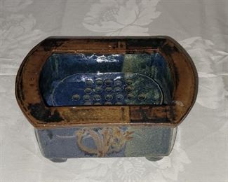 $15.00, Sadowsky pottery flower frog 8 x 5"