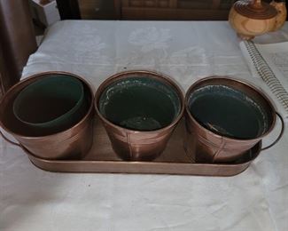 $8.00, 17" copper planters