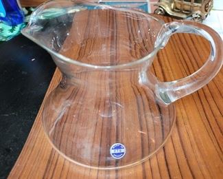 $10.00, RFB Sweden glass pitcher 8 x 6"