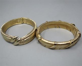 $15.00, 2 Gold bangle bracelets Monet & Trifari small