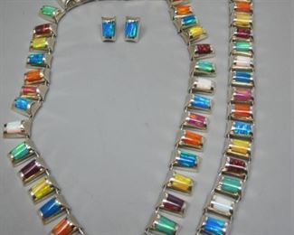 $65.00, Sterling Silver 18" Necklace, 7.5" Bracelet and .75" pierced earrings set