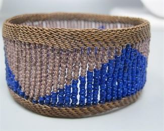 $8.00, African Beaded Bracelet 9"