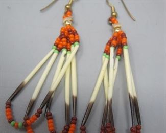 $8.00, Porcupine quill earrings , 3"